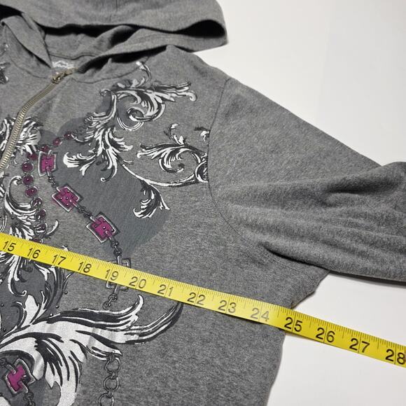 Vintage Style & Co. Sport 1/2 Zip Hoodie Roll Tab Sleeve Women's 2XL Y2k Grunge - Picture 6 of 7
